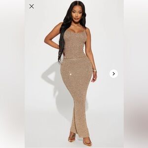 Fashion Nova The Spotlight Sequin Knit Skirt Set